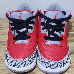 Air Jordan 3 Fire Red Cement Retro Toddler CQ0498-600 Sz 6c